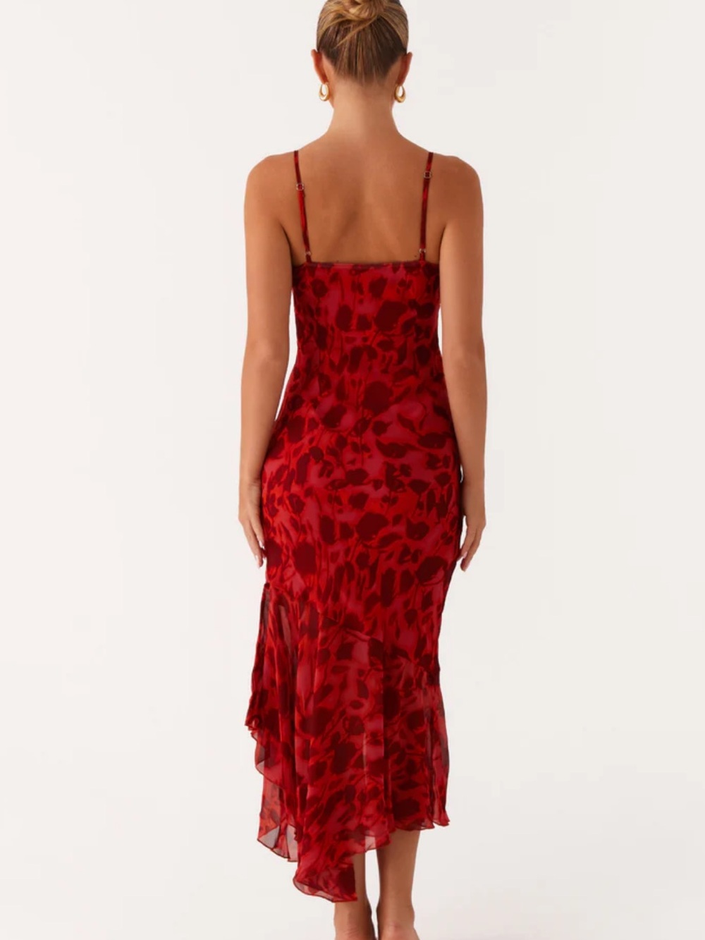 Peppermayo sally midi dress deep red floral size 2 NWT - Picture 2 of 6